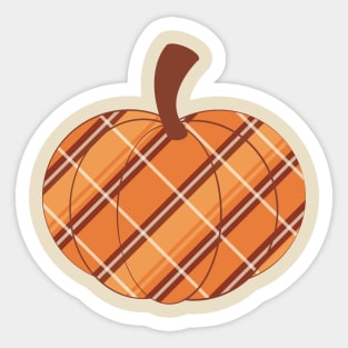 Modern Plaid Pumpkin_2 Sticker